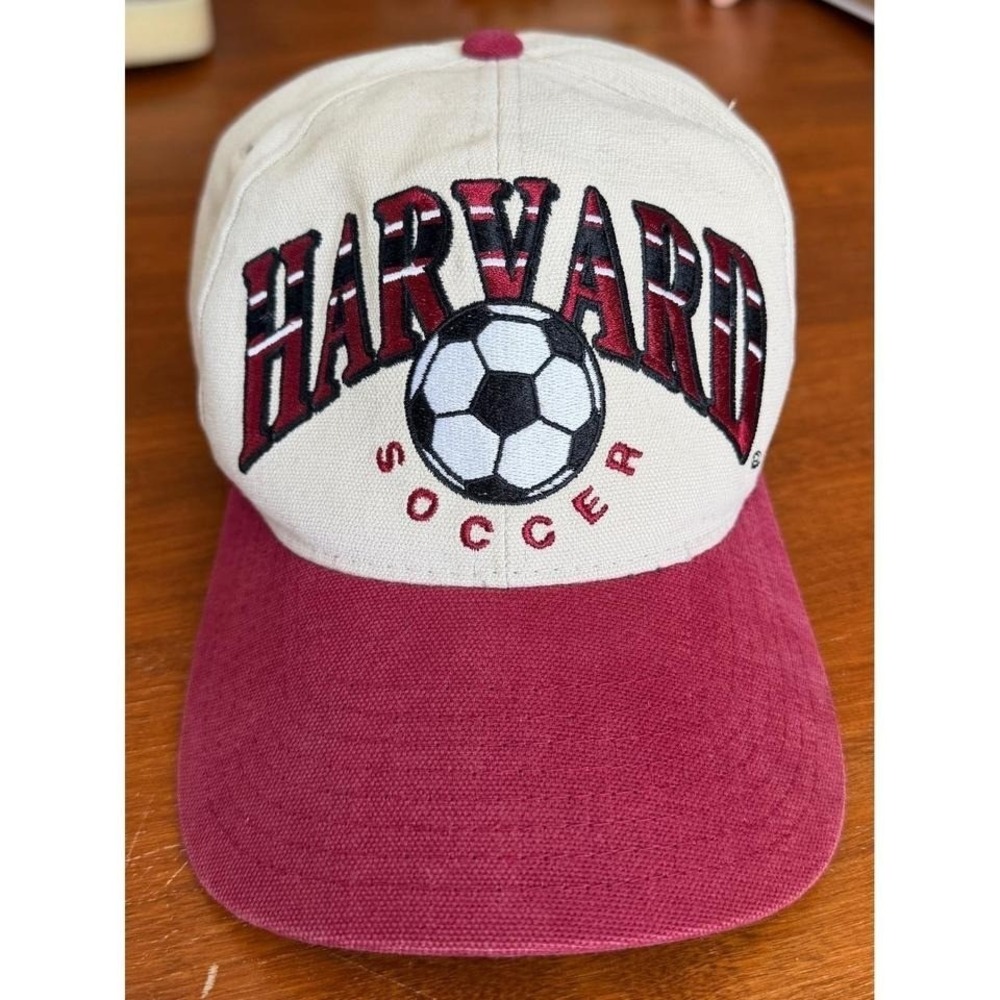 Vintage Starter Harvard Dad Strapback Hat‎ Embroidered Soccer Ivy League Red Tan